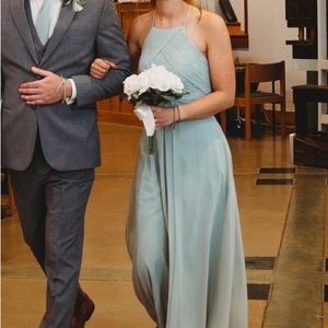Azazie Ginger Dress (color agave) size A2 - floor length bridesmaid dress